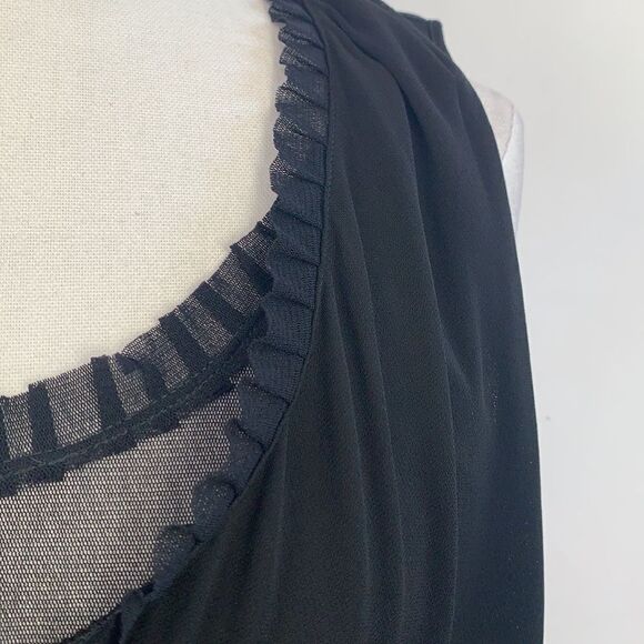 Fuzzi black mesh drape neck tank top - Picture 3 of 7